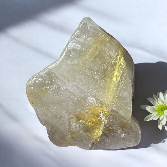 Golden Rutilated‎ Quartz Crystal Freeform (#9) - Picture 1 of 11